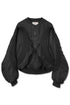 CIRCLE RIBBED NYLON MA-1 -BLACK-